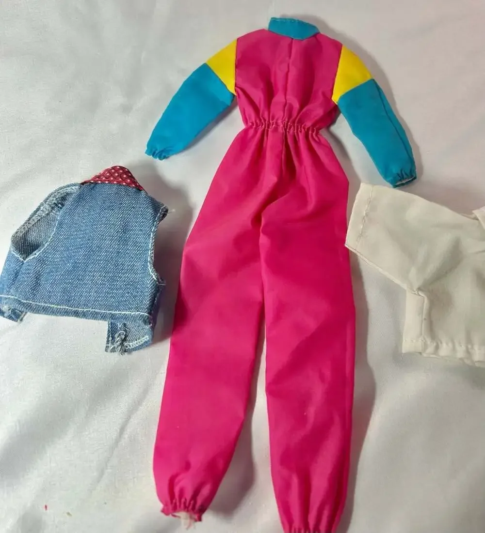 Barbie Snow suit 90’s , Coca Cola denim vest and white shirt